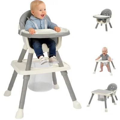 Produktbild von FCH Hochstuhl Baby  7-in-1 Kinderhochstuhl Klappbarer Esszimmerstuhl, Kinderwagen - Mitwachsstuhl und Babystuhl für Neugeborene