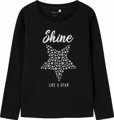 Obrázek produktu pro Tričko s dlouhým rukávem Name It 13236063-BLACK pro Dívčí