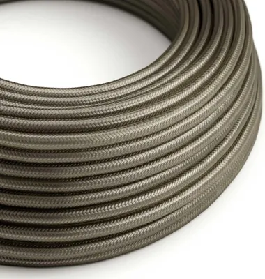 Immagine prodotto di Creative-Cables Cavo elettrico rivestito in tessuto, Sezione 2 x 0,75 mm², 50 m, Grigio Scuro RM26, Rotondo effetto seta