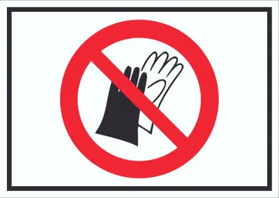 Produktbild von Handschuhe verboten Symbol Schild A4 Rückseite selbstklebend