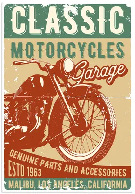 Produktbild von ARTland Wandbild Alu für Innen & Outdoor Classic Motorcycles Größe: 50x70 cm
