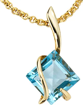 Produktbild von JOBO Anhänger 375 Gold Gelbgold 1 Edeltopas blau