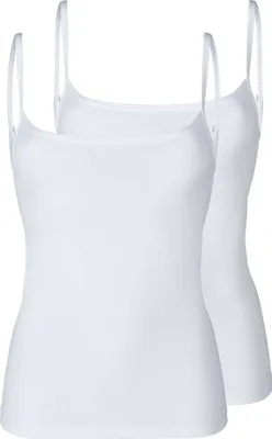 Produktbild von SKINY Damen Spaghetti-Shirt, 2er Pack - Top, Advantage Micro, Mikrofaser Weiß S