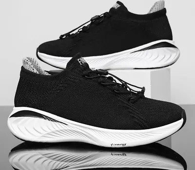 Produktbild von Damen Herren Laufschuhe Turnschuhe Bequeme Sneaker Leichte Fitnessschuhe Straßenlaufschuhe Weich Sportschuhe, schwarz, 41