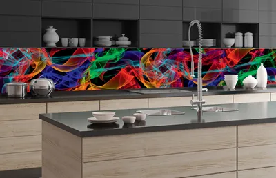 Produktbild von Küchenrückwand Folie selbstklebend ELEGANTE LINIEN 350 x 60 cm - Klebefolie - Dekofolie - Spritzschutz für Küche -