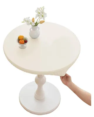 Obrázok produktu pre Polyesterová okrúhla obrus, priemer 120 cm, biela, vodeodolná, s ochranou proti škvrnám