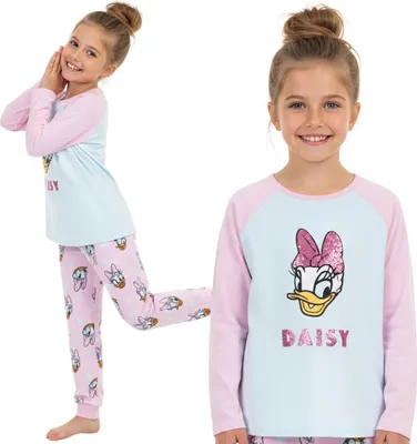 Produktbild von DISNEY Daisy ZWEITEILIGER Pyjama für Mädchen, POLAR, WARMER Schlafanzug mit langen Ärmeln Größe: 7–8 Jahre 128 cm