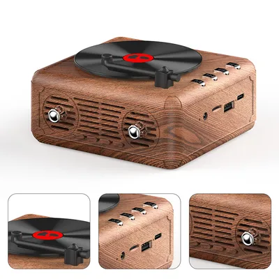 Produktbild von Bluetooth-Lautsprecher, tragbarer Lautsprecher, unterstützt die Verbindung mehrerer Geräte, 5 Stunden Akkulaufzeit, Surround-Sound,braun