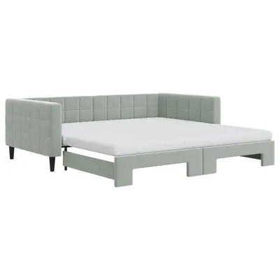 Zdjęcie produktu dla VidaXL 3196722, sofa rozkładana, Szary, Pianka, Metal, Poliester, Drewno, 2230 mm, 1100 mm
