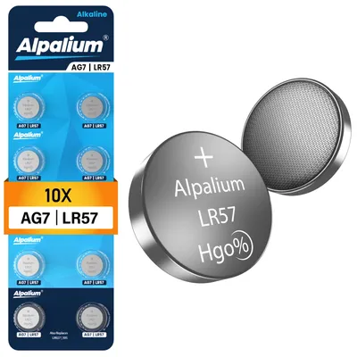Produktbild von AG7 LR57 Knopfzelle Batterien 10er Pack - Alkaline, 1.5V Alpalium für Armbanduhren, Taschenrechner, Messgeräte und Thermometer