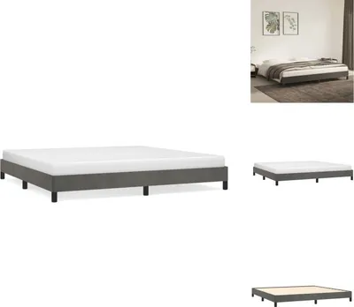 Immagine prodotto di vidaXL Struttura letto grigio scuro 200x200 cm in velluto - Letti e strutture letto