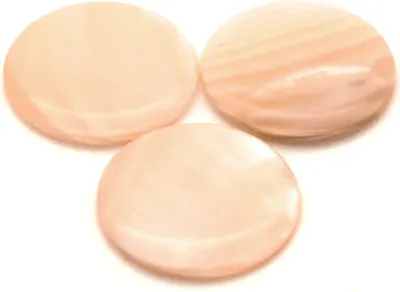 Produktbild von 1 Hochwertiger rosa Perlmutt Cabochon 25mm rund Schmuck-Stein Klebestein basteln