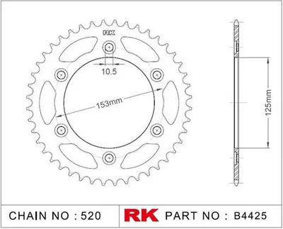 Produktbild von Rk Kettenrad 520 40z Stahl silber