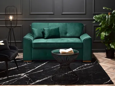 Produktbild von Zweisitzer-Sofa BENILDO – Smaragdgrün/Buche