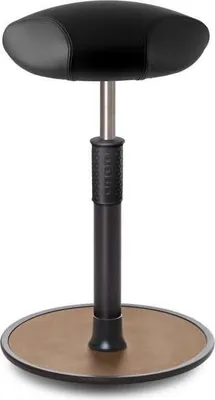 Produktbild von Sitz- Stehhocker Free Tall Triangel Boxmark Leder schwarz schwarz /Natur.