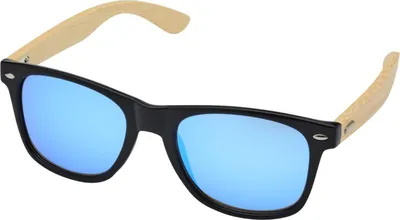 Image de Floso - lunettes de soleil unie homme/femme "Hue", Bambou PF4775 (taille unique) (Bleu/naturel)