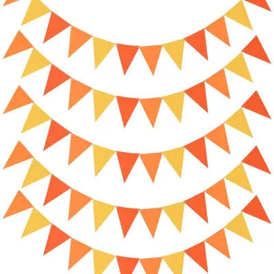 Filz-Wimpelkette orange, 10 m, dreieckig, Herbst-Deko