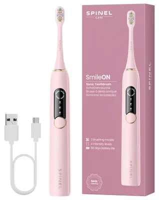 Productafbeelding van Spinel SmileON V2 – Elektrische tandenborstel voor volwassenen, sonische tandenborstel, roze, 3 programma's, batterijduur 60 dagen