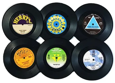 Produktbild von Schallplatten-Untersetzer für Getränke mit Geschenkbox, rutschfeste Vinyl-Untersetzer, Größe für Freunde und Eltern