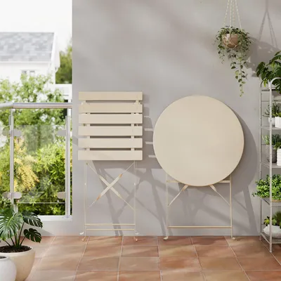 Produktbild von Eugad Gartenmöbel-Set Bistrotisch mit 2 Klappstühlen Metall