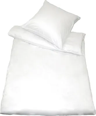 Produktbild von Baumwoll-Satin-Bettwäsche 135 x 200/80 x 80 cm,  Weiss 135x200
