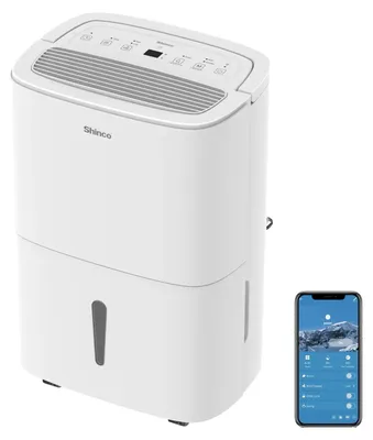Image de Déshumidificateur, réservoir d'eau de 7 litres, filtre à charbon actif, fonction pompe, économe en énergie, blanc
