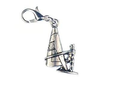 Produktbild von Surfer Charm Anhänger Miniblings Windsurfer Surfen Surfbrett Funsport silber