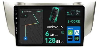 Imagen del producto de Reproductor de audio para Android 14 con pantalla IPS, 6G+128G, compatibilidad inalámbrica con CarPlay/Android Auto, pantalla de 9 pulgadas