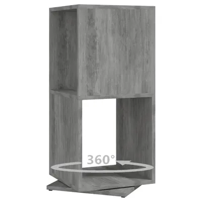 Image de vidaXL Étagère pivotante gris béton 34,5x34,5x75,5 cm Bois composite