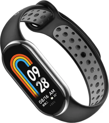 Produktbild von INF Atmungsaktives TPU-Ersatzarmband für Xiaomi Band 8/9 Schwarz+Grau