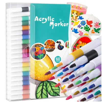 Immagine prodotto di Set di pennarelli acrilici, 60 colori, set da disegno universale