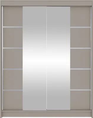 Produktbild von MIRJAN24 Schwebetürenschrank Camino V, Garderobe mit zwei Türen, Frontspiegel, Kleiderschrank (Farbe: Cashmere, ohne Beleuchtung)