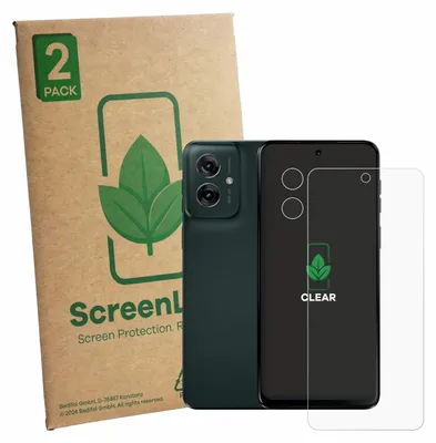 Produktbild von 2x ScreenLeaf Schutzfolie für Motorola Moto G55 (Display+Kamera) Displayschutz Display Schutz Folie Klar Transparent