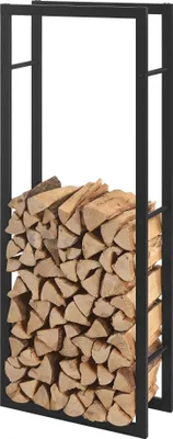 Produktbild von In And OutdoorMatch Stahl-Kaminholzregal Cristal - Holzlagerung - 50 x 150 x 25 cm - Schwarz