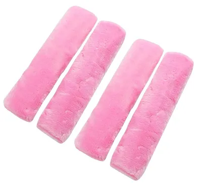 Produktbild von 4x Lammfell Autositzgurt Schulterpolster Rosa