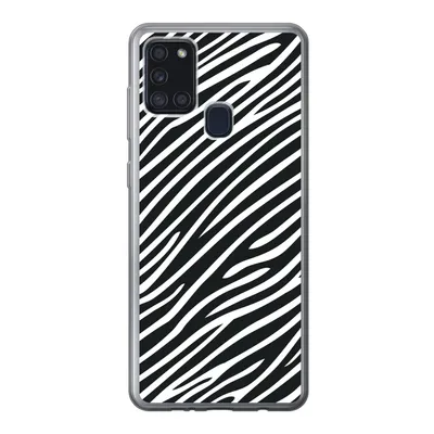 Produktbild von MuchoWow® Handyhülle Schutzhülle Hülle für Samsung Galaxy A21s Tiermuster - Zebra - Schwarz Silikon Softcase Handy Hülle - Hartschale