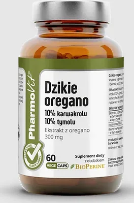 Obrázok produktu pre Dziké Oregano Ekstrakt 300 mg 60 kapsúl - Pharmovit
