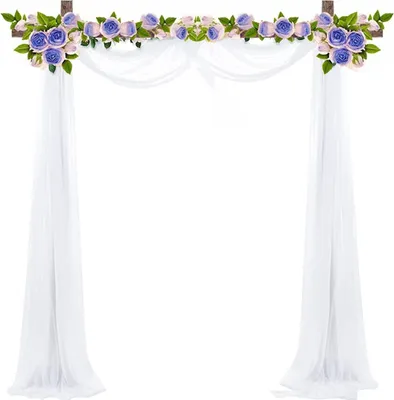 Produktbild von Dwarsgordijn - Tule Fotogordijn - Drapeergordijn Bruiloftsboog - für Hochzeitsdekoration - Studio Hintergrund - Podium Hintergrundgordijn (Weiß)