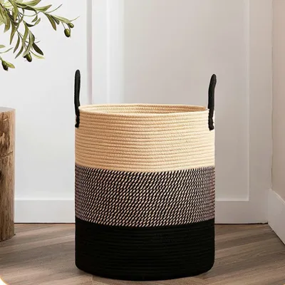 Produktbild von Wäschekörbe Wäschesammler mit Henkel, H50cm, Wäschesack, Wäschesortierer, Spielzeug Aufbewahrung, faltbar Wäschetruhe, Aufbewahrungskorb Laundryhamper