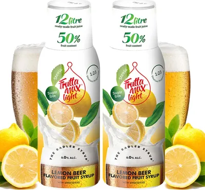 Produktbild von x Light - Low Carb - Fitness Sirup von FruttaMax | Zero Sugar | mit Stevia | 50-60% Fruchtanteil (2 x 500ml) (2 x Zitronen-Radler Light)