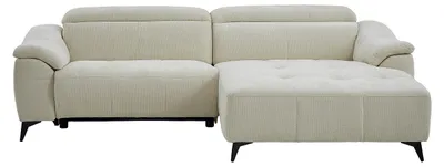 Produktbild von Ecksofa mit elektrischer Relaxfunktion aus strukturiertem Stoff in Beige CLIMOTA