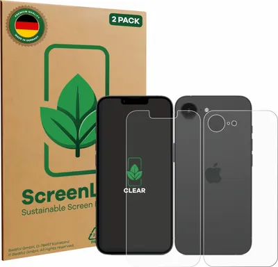 Produktbild von 2x ScreenLeaf Schutzfolie für Apple iPhone 16e / 17e Displayschutz Display Schutz Folie Klar Transparent