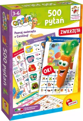 Produktbild von Lernspiel 500 Fragen Tiere Carotina Lisciani