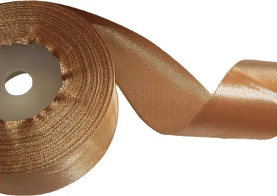 Obrázok produktu pre Saténová stuha 38 mm x 32 m svetlohnedá (zlatá)
