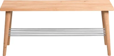 Produktbild von Garderobenbank Galtür in braun - Massivholz, Metall - 90x40x30