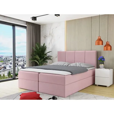 Obrázok produktu pre Kontinentálna manželská posteľ 180x200 CARMELA 1 - ružová + topper ZDARMA