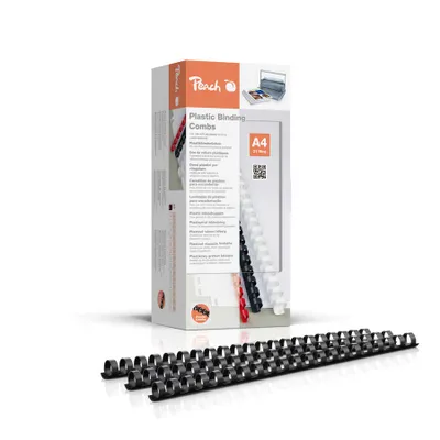 Image de 100x dos de reliure en plastique 14mm, jusqu'à max. 125 feuilles, noir
