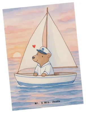 Produktbild von Mr. & Mrs. Panda Postkarte Bär Segeln Design - Weiß - Geschenk, Ansichtskarte, Segelschule, Yachtclub, Grußkarte, Segeltörn, Ansichtskarten, Postkarten, Segelboot