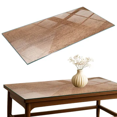 Produktbild von Glasplatte Tisch – Esstischplatte Glas – Tischplatte Glas – Glasarbeitsplatte Tisch – Glasplatte Esstisch – Pflegeleicht – Witterungsbeständig – 100x50 cm – Natürliche Holzmaserung