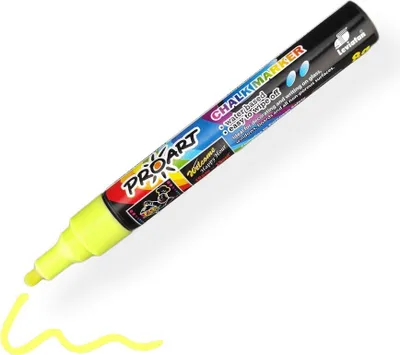 Produktbild von LEVIATAN - Kreidemarker | Kreidestifte für Fenster | Flüssigkreidestift | Tafelstift Abwaschbar| Glasstift | Rundspitze 2-3mm Gelb